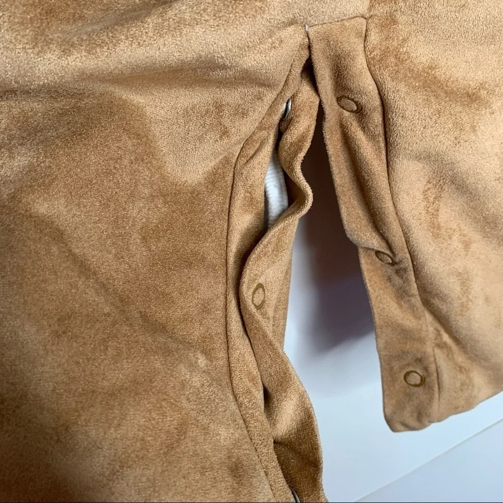 Baby Gap Bear Faux Suede Shearling 1 Piece Infant Snowsuit Bunting Brown 6-12